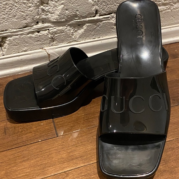 Gucci Rubber Platform Sandals Size 40 - Picture 6 of 6